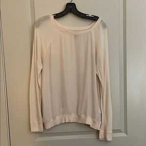 GAP Women's Light Pink Boat Neck Long Sleeve Sweatshirt